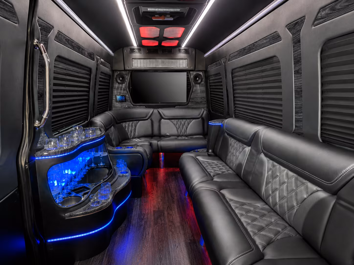suffolk 40 passenger party bus inside